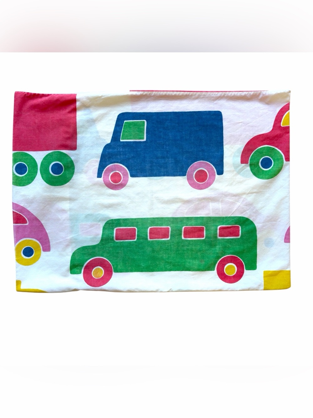 MARIMEKKO Dan River Bo Boo Vintage 1970’s Cars Trucks Pillowcase 1976 Colorful